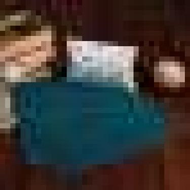 Полотенце подарочное в коробке Экономь и Я, Вид 2, 30*60 см, цв.серо-синий,100% хл, 320 г/м2